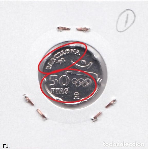 Monedas con errores: Moneda 50 Ptas 1992 J Carlos. La Pedrera. Error, Remarcada. Anv y Rev Ebc. - Foto 4