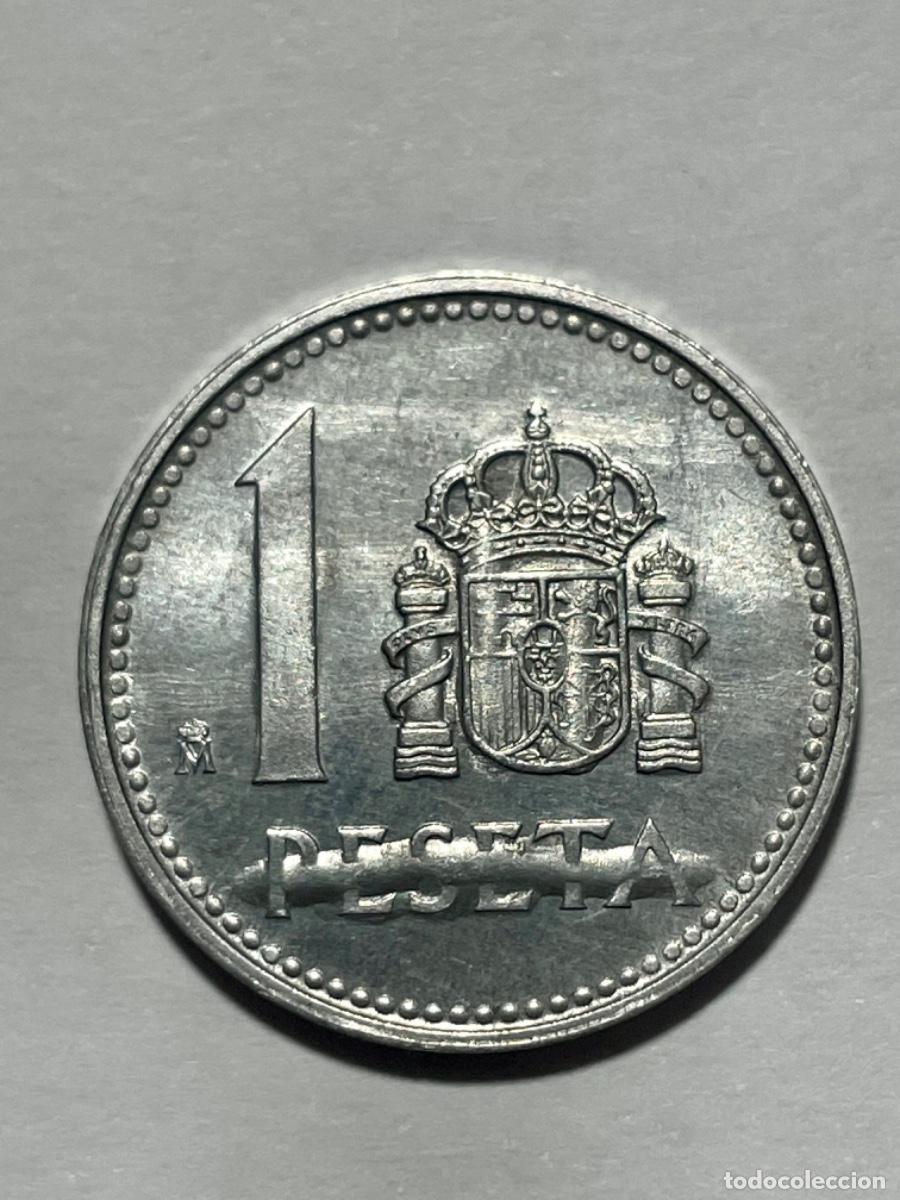 Monedas con errores: * ERROR IN&Eacute;DITO * 1 PESETA A&Ntilde;O 1987 - Foto 2