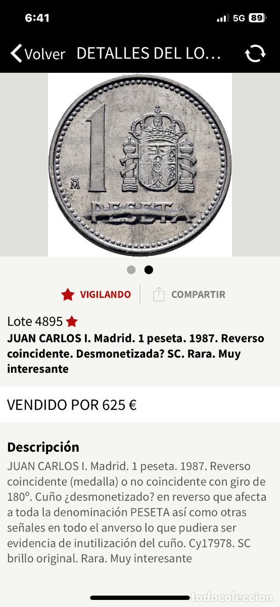 Monedas con errores: * ERROR IN&Eacute;DITO * 1 PESETA A&Ntilde;O 1987 - Foto 4