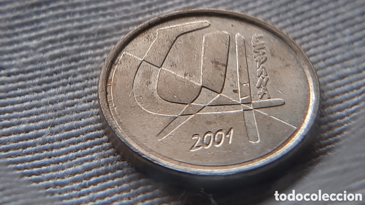 Monedas con errores: (ESPA&Ntilde;A-ERROR)(2001) 5 PESETAS EXCESO DE METAL O VARIANTE - Foto 6