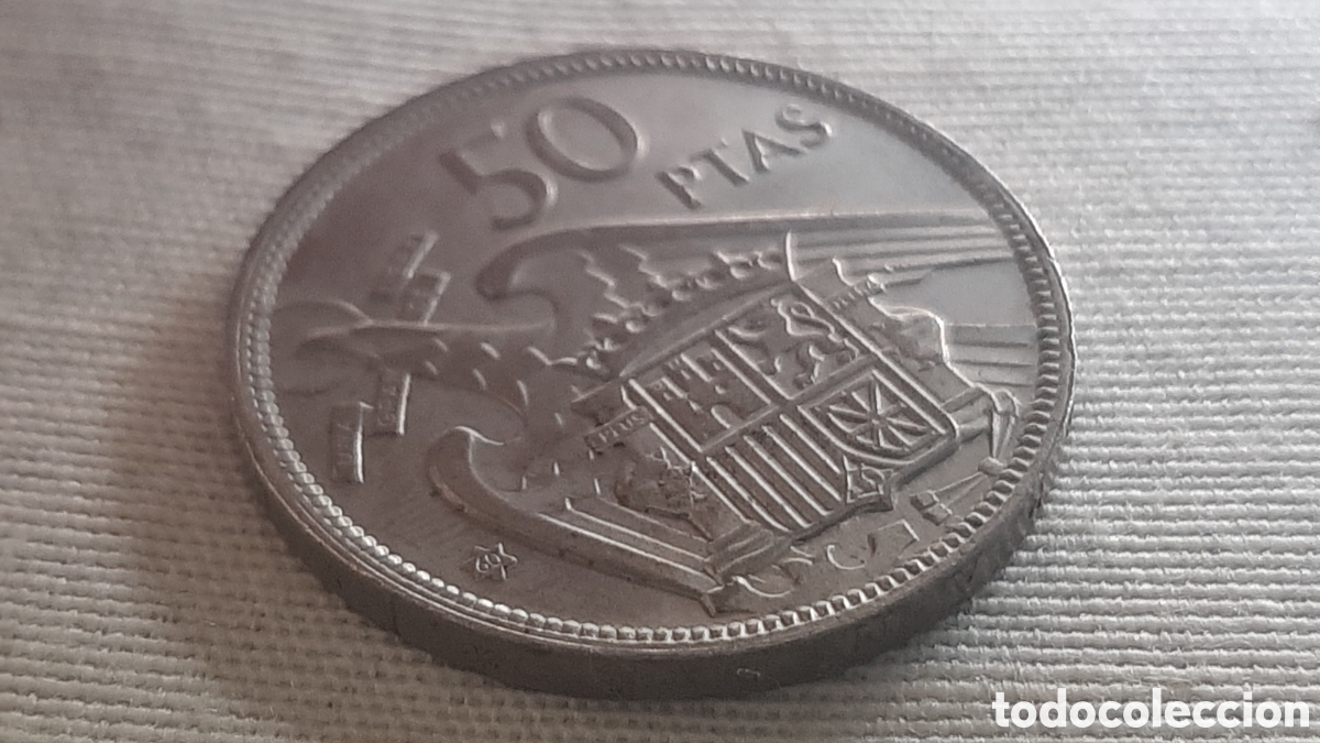 Monedas con errores: (DOBLE ACU&Ntilde;ACI&Oacute;N-ERROR)(1957*60) 50 PESETAS ESTADO ESPA&Ntilde;OL CON ERROR - Foto 15