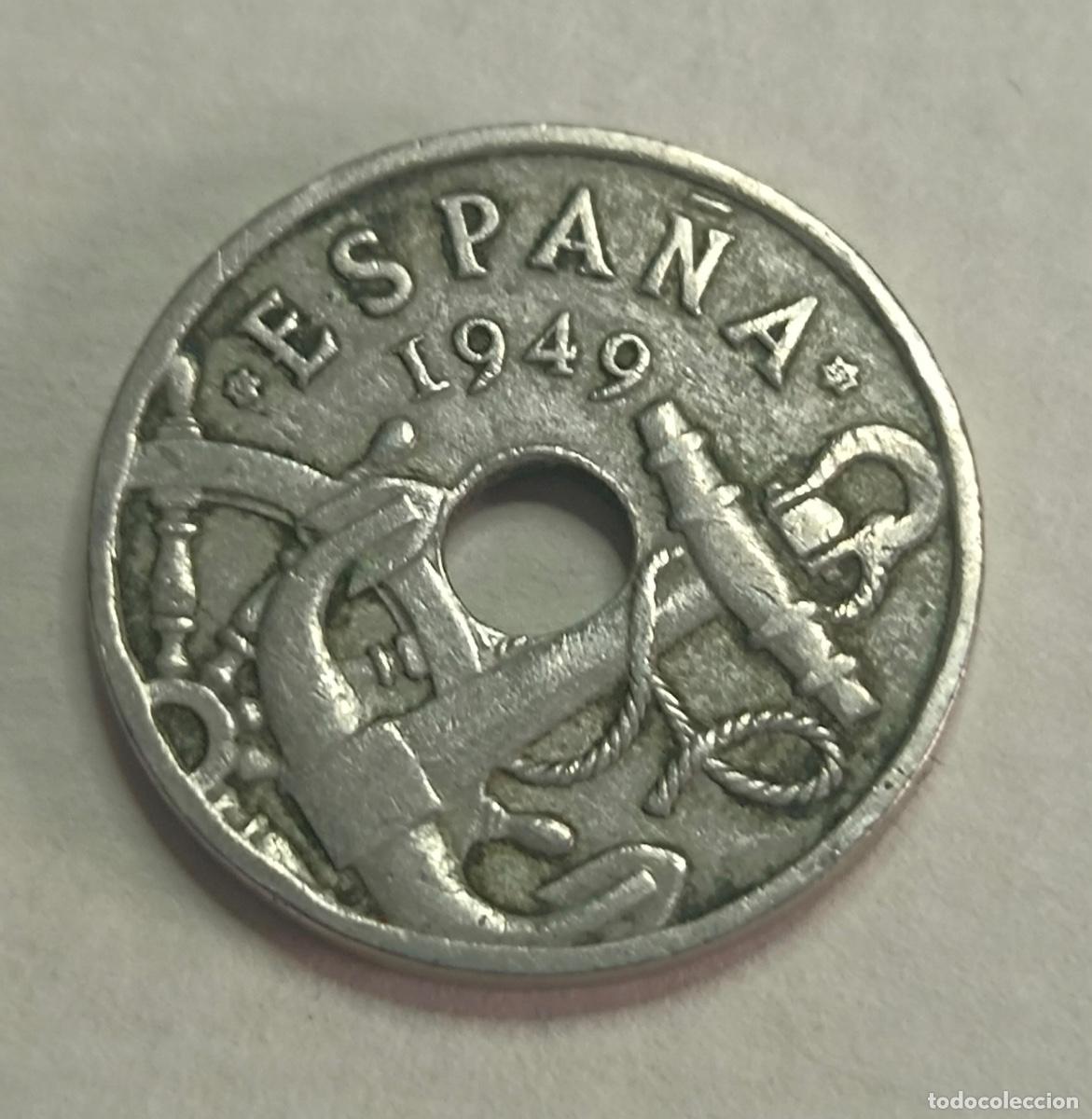 Monedas con errores: Moneda de 50 Cts, a&ntilde;o 1949 de Franco con fallo de acu&ntilde;acion. - Foto 4