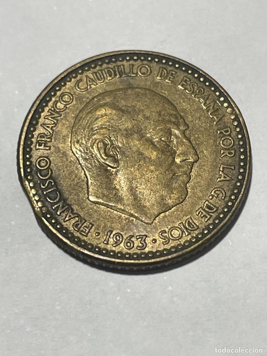 Monedas con errores: * ERROR * MONEDA SEGMENTADA 1 PESETA A&Ntilde;O 1963*66 - Foto 1