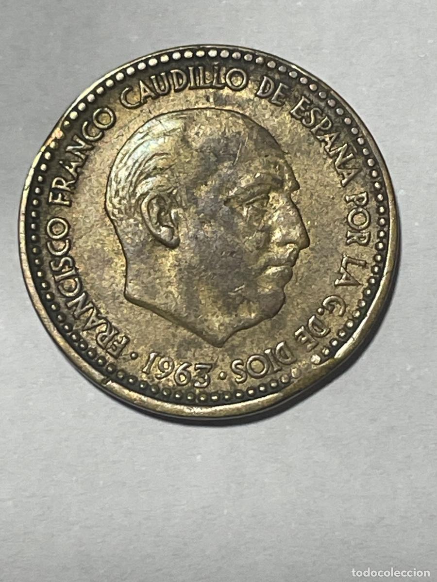 Monedas con errores: * ERROR * MONEDA SEGMENTADA 1 PESETA A&Ntilde;O 1963*63 - Foto 1