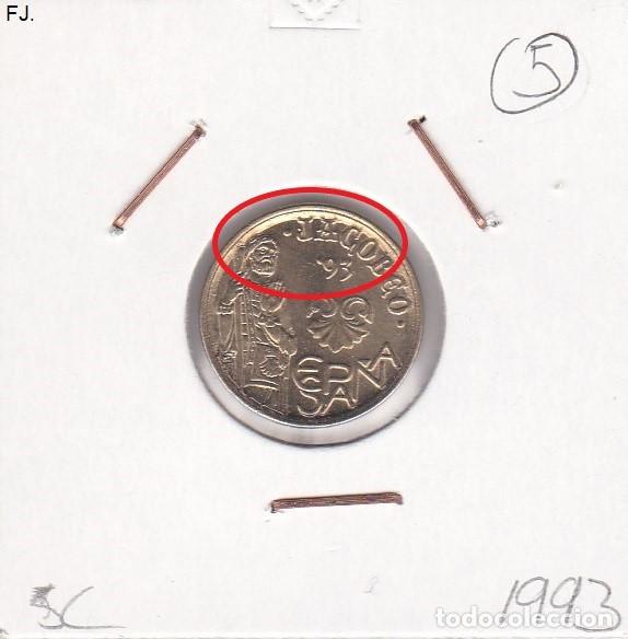 Monedas con errores: Moneda 5 Ptas 1993 J Carlos. Error, Doble Listel. Anv y Rev S/C. - Foto 1