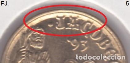 Monedas con errores: Moneda 5 Ptas 1993 J Carlos. Error, Doble Listel. Anv y Rev S/C. - Foto 2