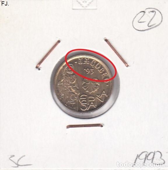 Monedas con errores: Moneda 5 Ptas 1993 J Carlos. Error, Desplazada. Anv S/C. - Foto 1