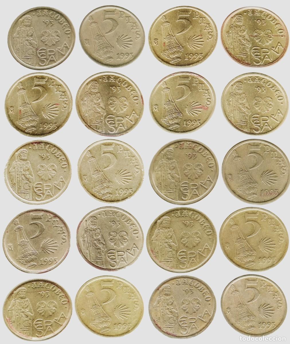 Monedas con errores: 10 Variantes - error - 5 pesetas 1993 - Jacobeo - Foto 1