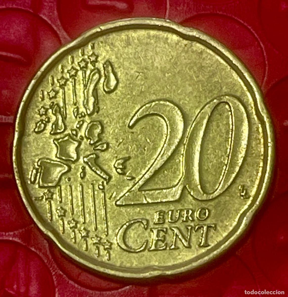 Monedas con errores: * ERROR * 20 CENT B&Eacute;LGICA A&Ntilde;O 2000. ESTRELLAS IRREGULARES - Foto 2