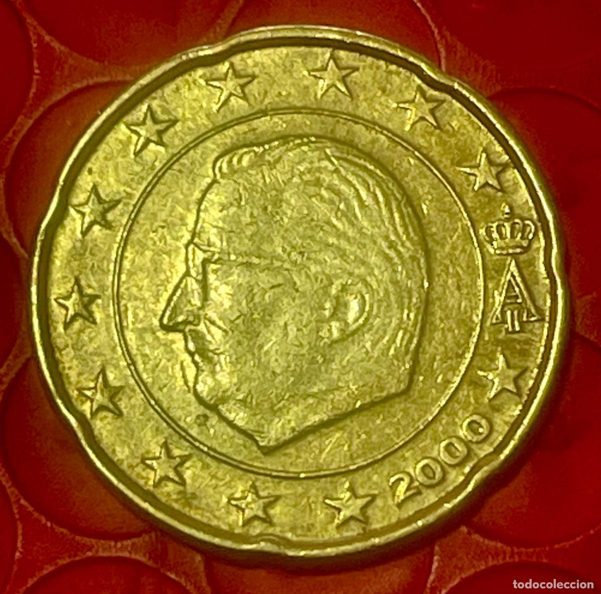 Monedas con errores: * ERROR * 20 CENT B&Eacute;LGICA A&Ntilde;O 2000. ESTRELLAS IRREGULARES - Foto 1