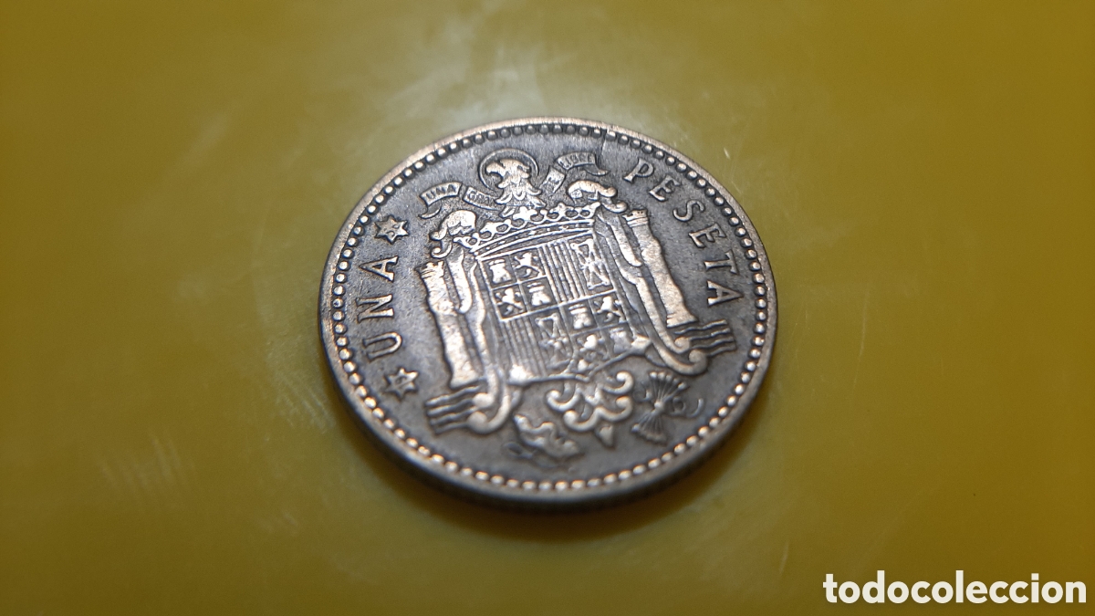 Monedas con errores: (ERROR-ESPA&Ntilde;A)(1953*56) 1 PESETA ROTURA DE CU&Ntilde;O - Foto 4
