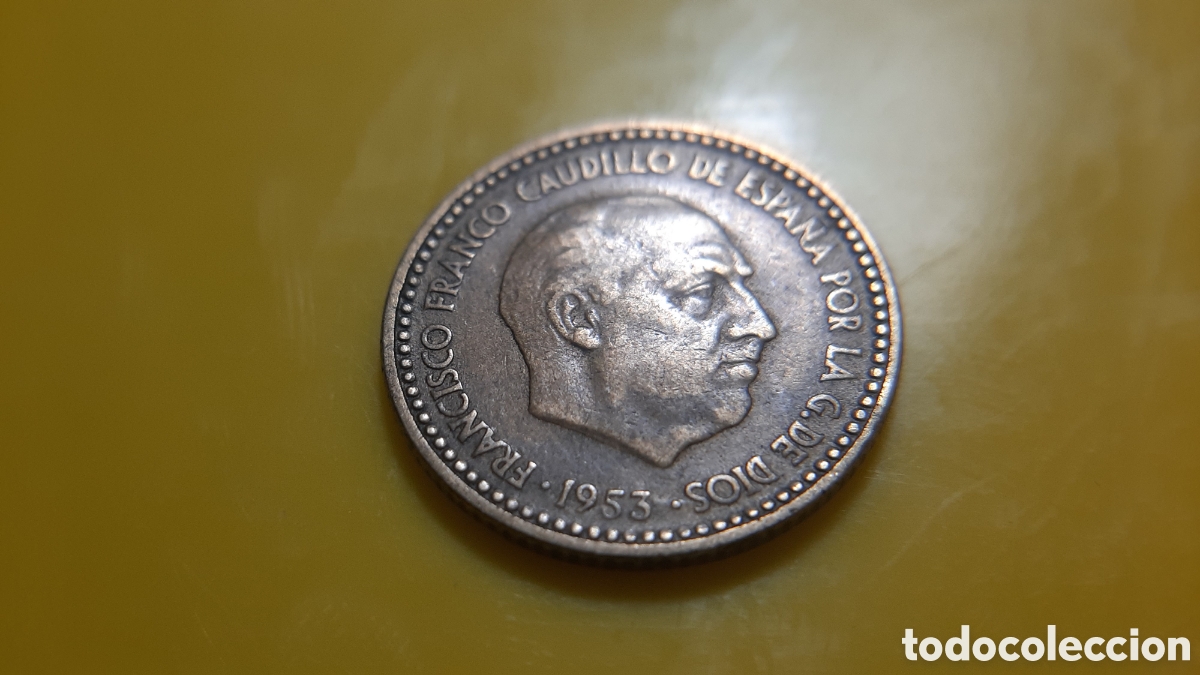 Monedas con errores: (ERROR-ESPA&Ntilde;A)(1953*56) 1 PESETA ROTURA DE CU&Ntilde;O - Foto 5