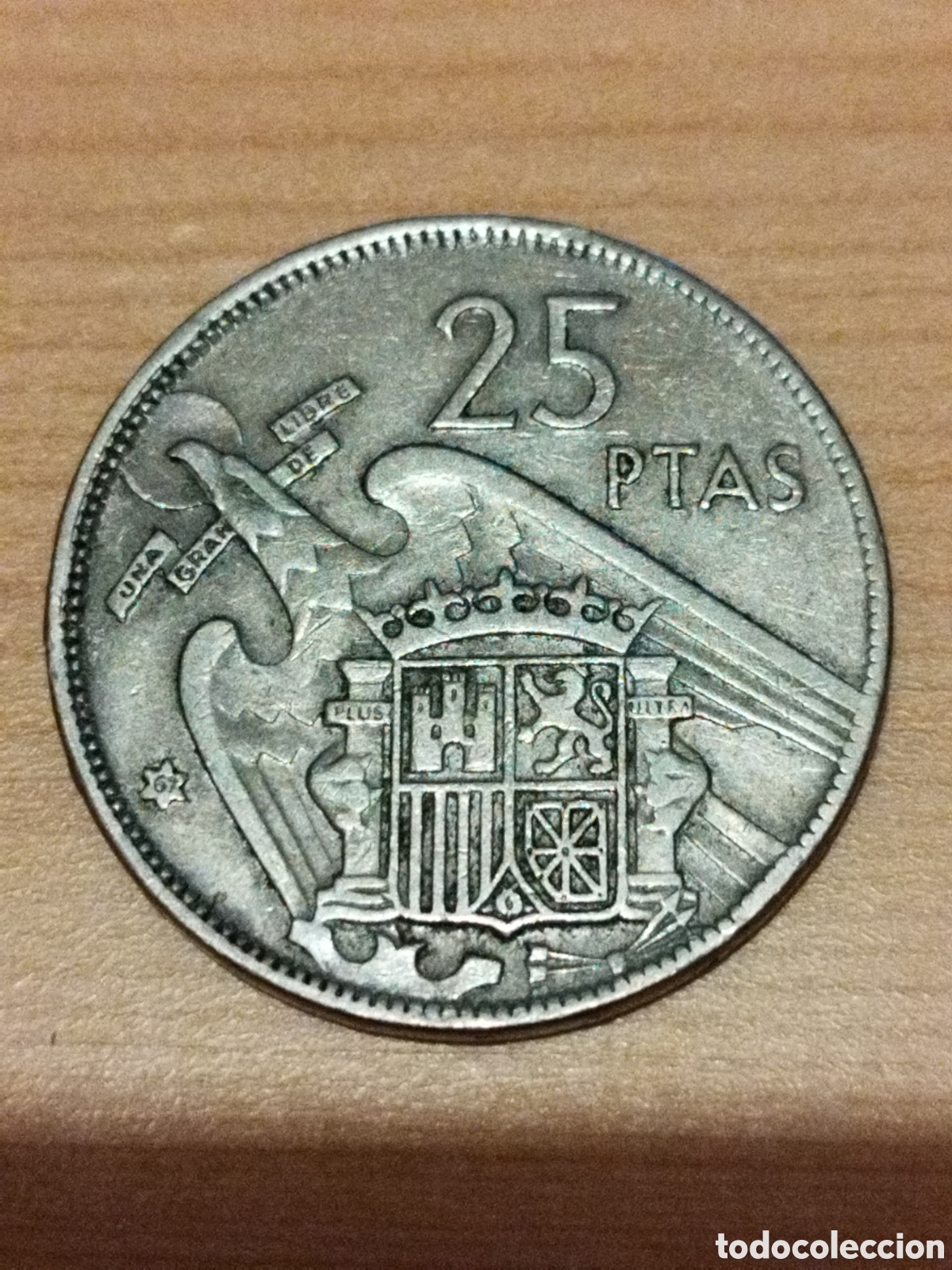 Monedas con errores: Error canto desplazado 25 pesetas de 1957-67 - Foto 5