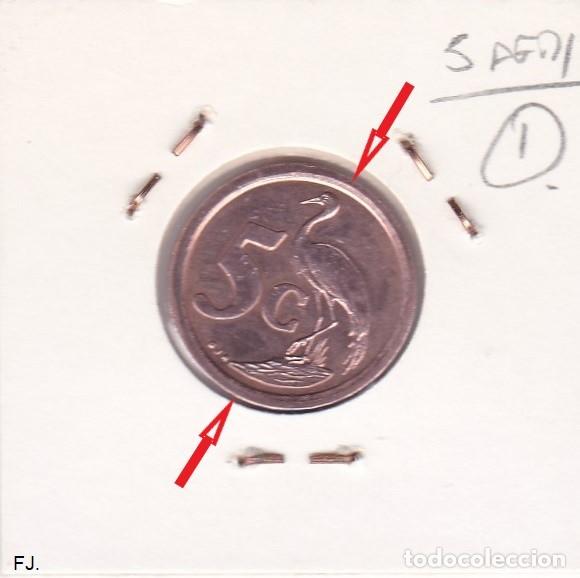 Monedas con errores: Moneda 5 Cents 1994 Sud&aacute;frica. Error, Descentrada. Ebc. - Foto 2