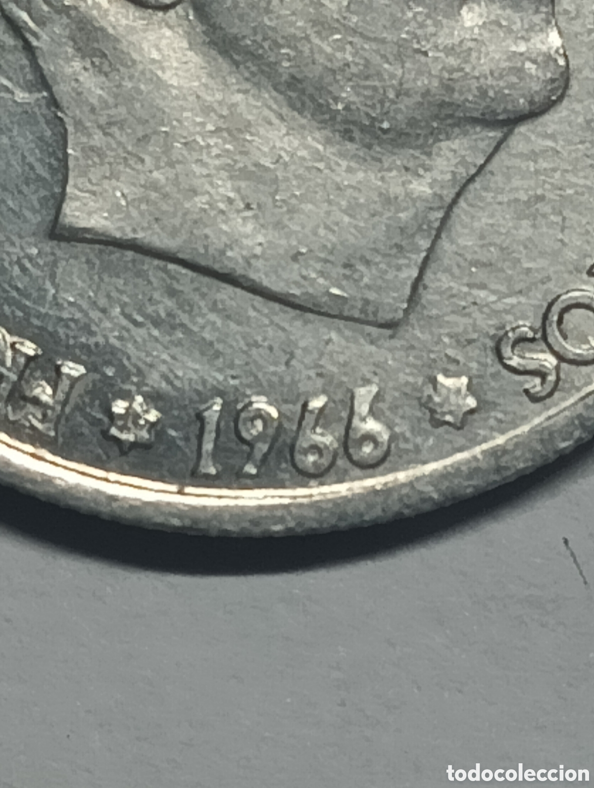 Monedas con errores: Moneda de 50 C&eacute;ntimos Espa&ntilde;a 1966 - Anep&iacute;grafa - Foto 1