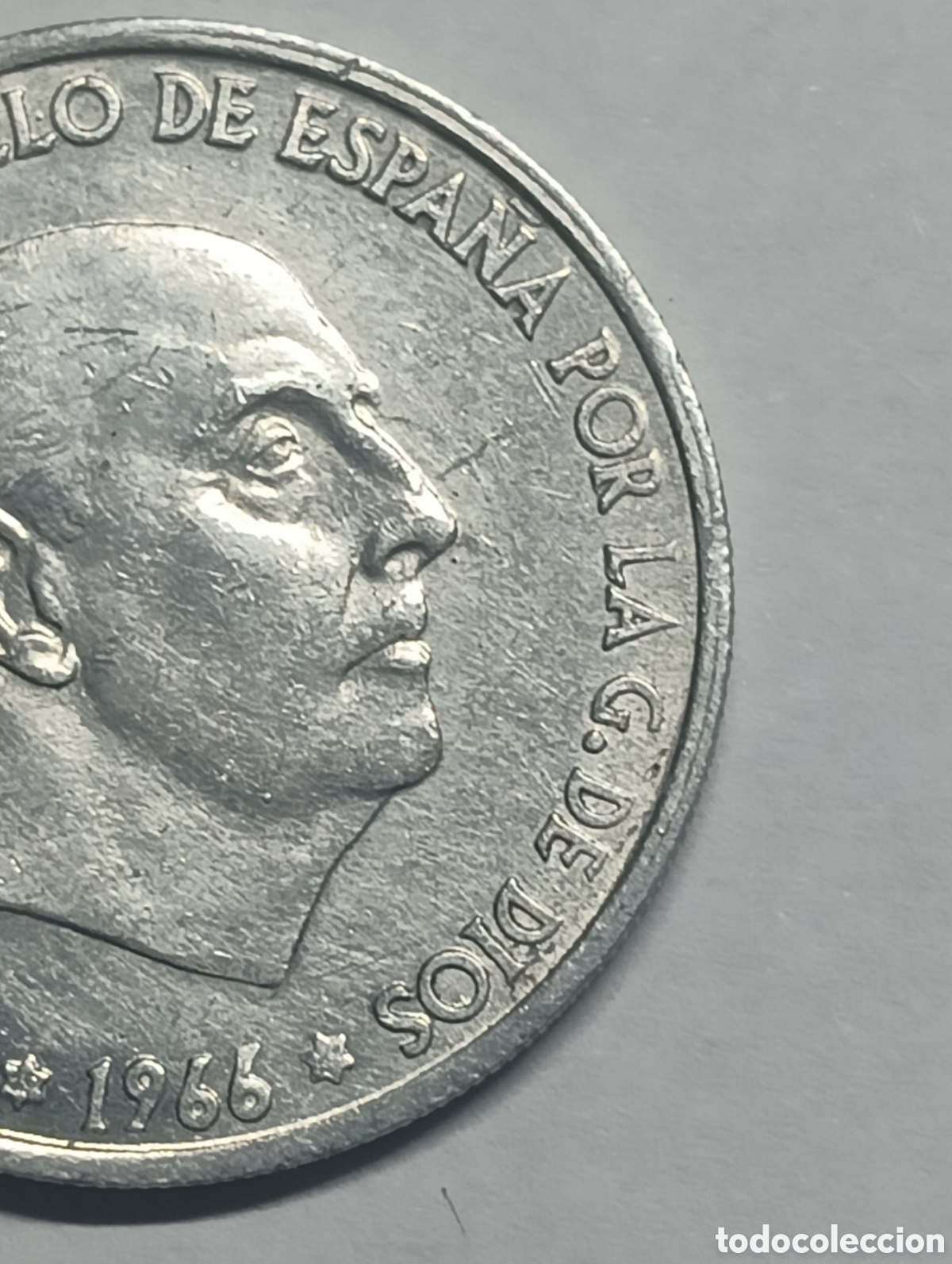 Monedas con errores: Moneda de 50 C&eacute;ntimos Espa&ntilde;a 1966 - Anep&iacute;grafa - Foto 4