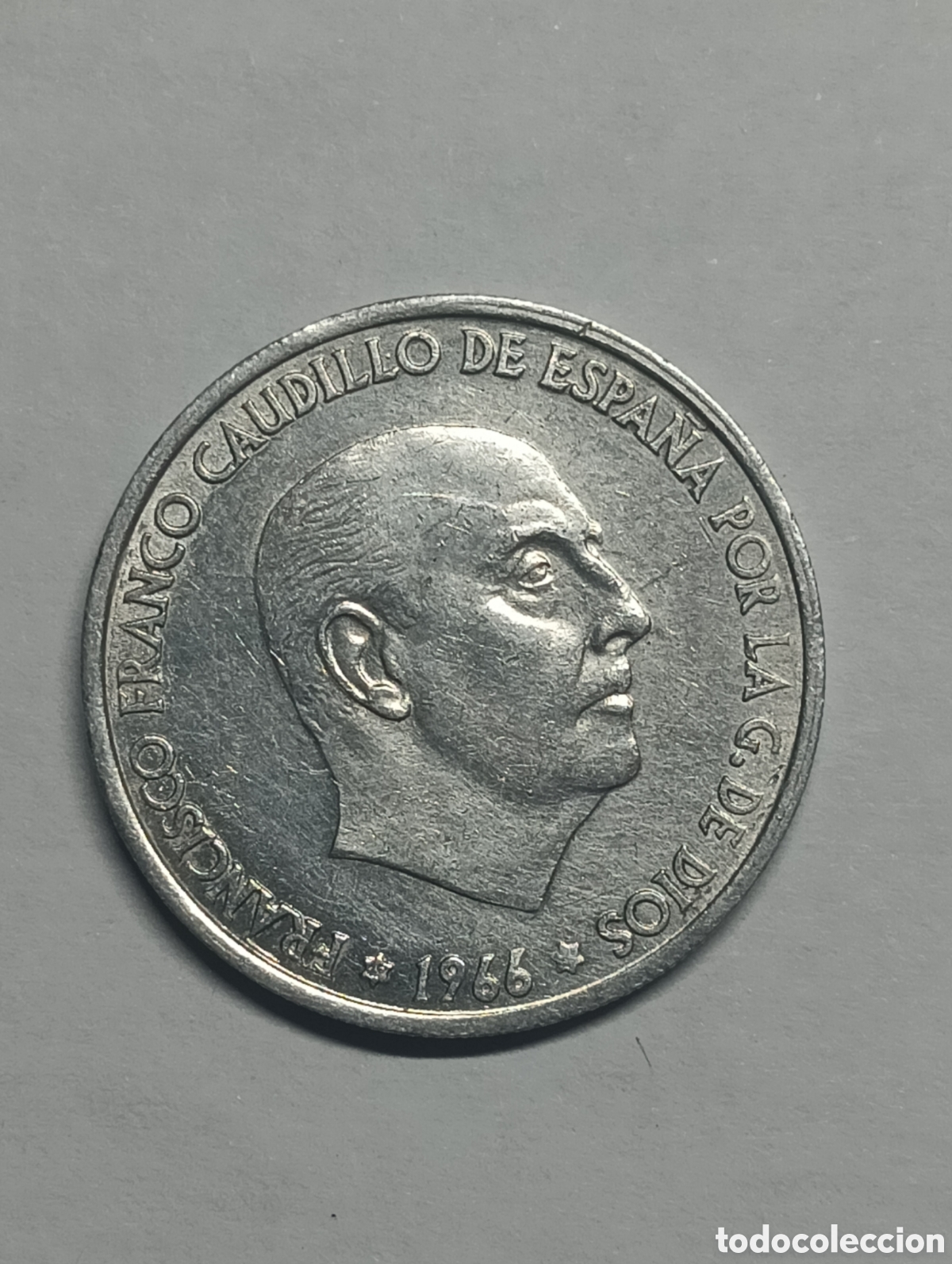 Monedas con errores: Moneda de 50 C&eacute;ntimos Espa&ntilde;a 1966 - Anep&iacute;grafa - Foto 2