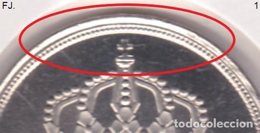 Monedas con errores: Moneda 25 Ptas 1975*77 J Carlos. Error, Desplazada Rev S/C. - Foto 3