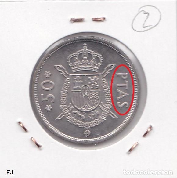 Monedas con errores: Moneda 50 Ptas 1975*79 J Carlos. Error, Remarcada, Ptas. Rev S/C. - Foto 2