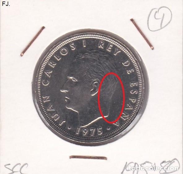 Monedas con errores: Moneda 50 Ptas 1975*80 J Carlos. Error, Remarcada, Nuca. Anv S/C. - Foto 1