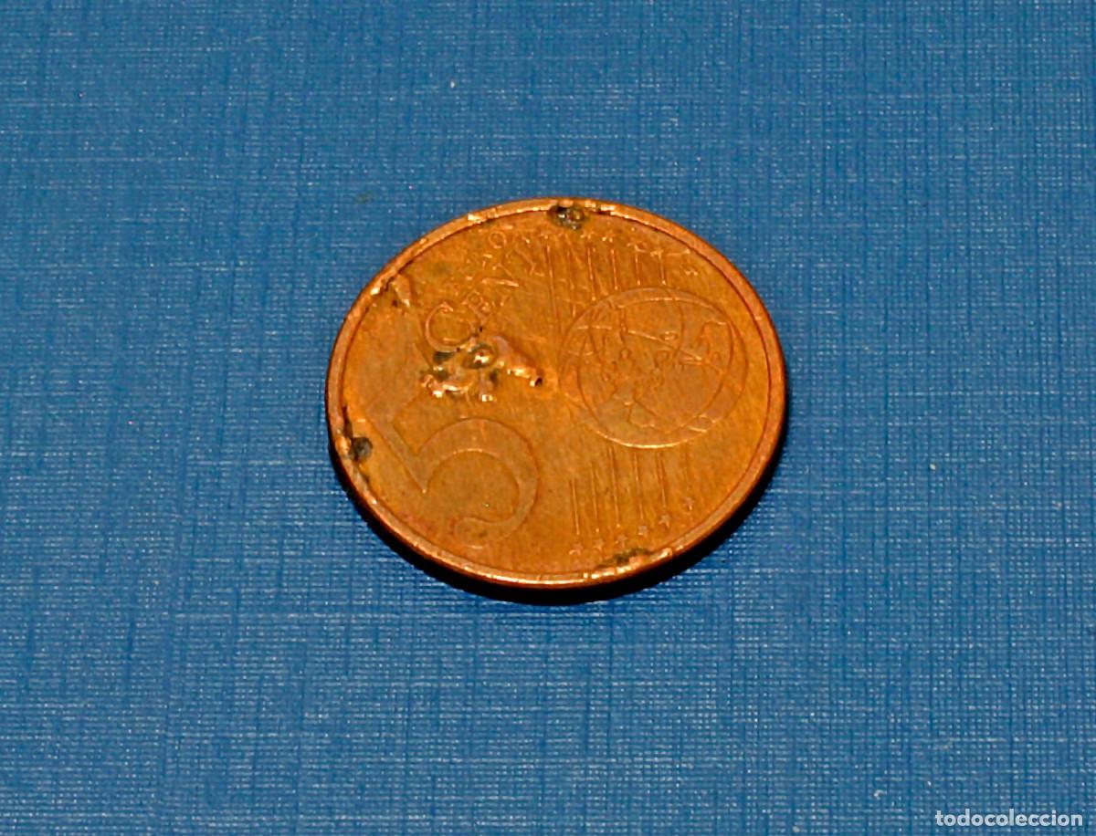 Monedas con errores: EXCESO DE MATERIAL EN ANVERSO Y REVERSO DE MONEDA DE 5 C&Eacute;NTIMOS DE EURO, 2016 - Foto 1