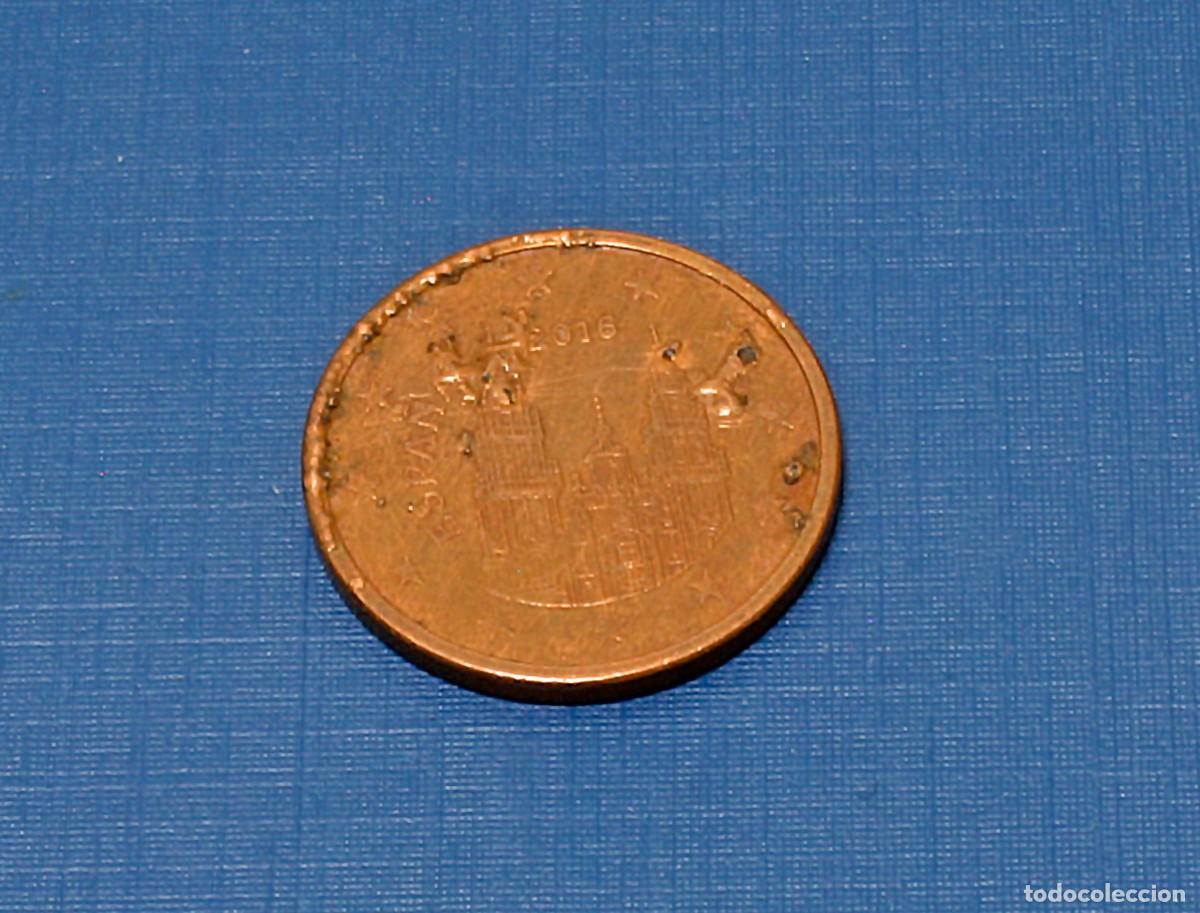 Monedas con errores: EXCESO DE MATERIAL EN ANVERSO Y REVERSO DE MONEDA DE 5 C&Eacute;NTIMOS DE EURO, 2016 - Foto 2