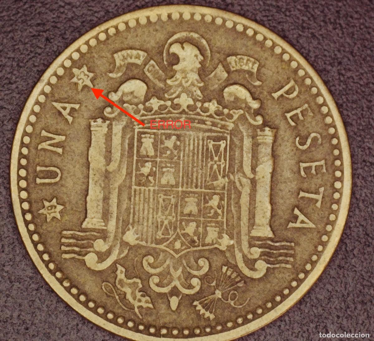 Monedas con errores: Peseta Spain 1947 Error estrella 53 - Foto 3