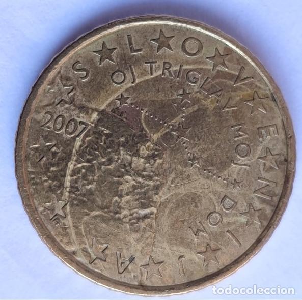 Monedas con errores: 50 CENTIMOS DE EURO SLOVENIA 2007, CON ERROR O DEFECTO - Foto 2