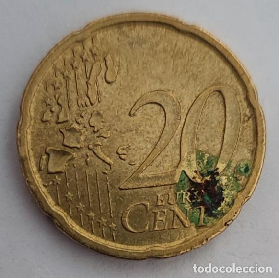 Monedas con errores: 20 CENTIMOS DE EURO ESPA&Ntilde;A 1999, CON ERROR O DEFECTO - Foto 2