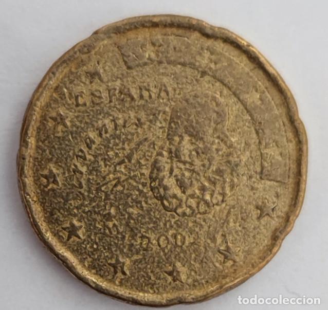 Monedas con errores: 20 CENTIMOS DE EURO ESPA&Ntilde;A CERVANTES, CON ERROR O DEFECTO - Foto 1