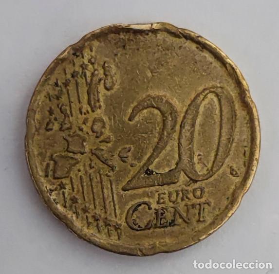 Monedas con errores: 20 CENTIMOS DE EURO ESPA&Ntilde;A CERVANTES 1999, CON ERROR O DEFECTO - Foto 1