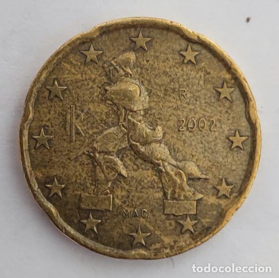 Monedas con errores: 20 CENTIMOS DE EURO ITALIA 2002, CON ERROR O DEFECTO EXCESO DE METAL - Foto 1
