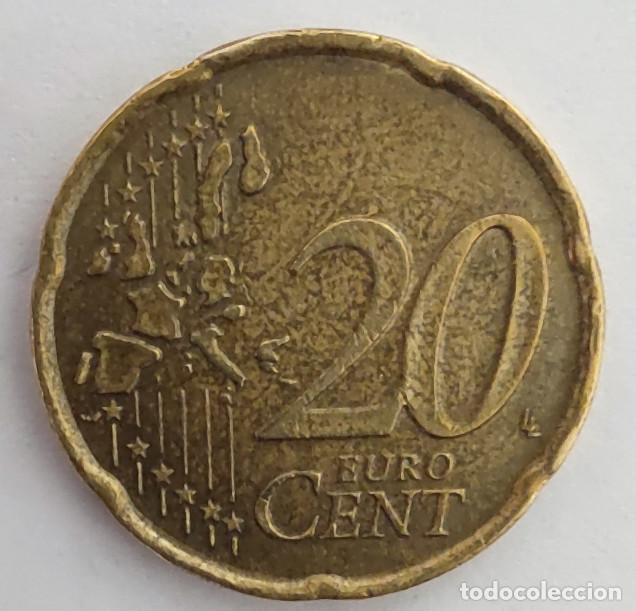 Monedas con errores: 20 CENTIMOS DE EURO ITALIA 2002, CON ERROR O DEFECTO EXCESO DE METAL - Foto 3
