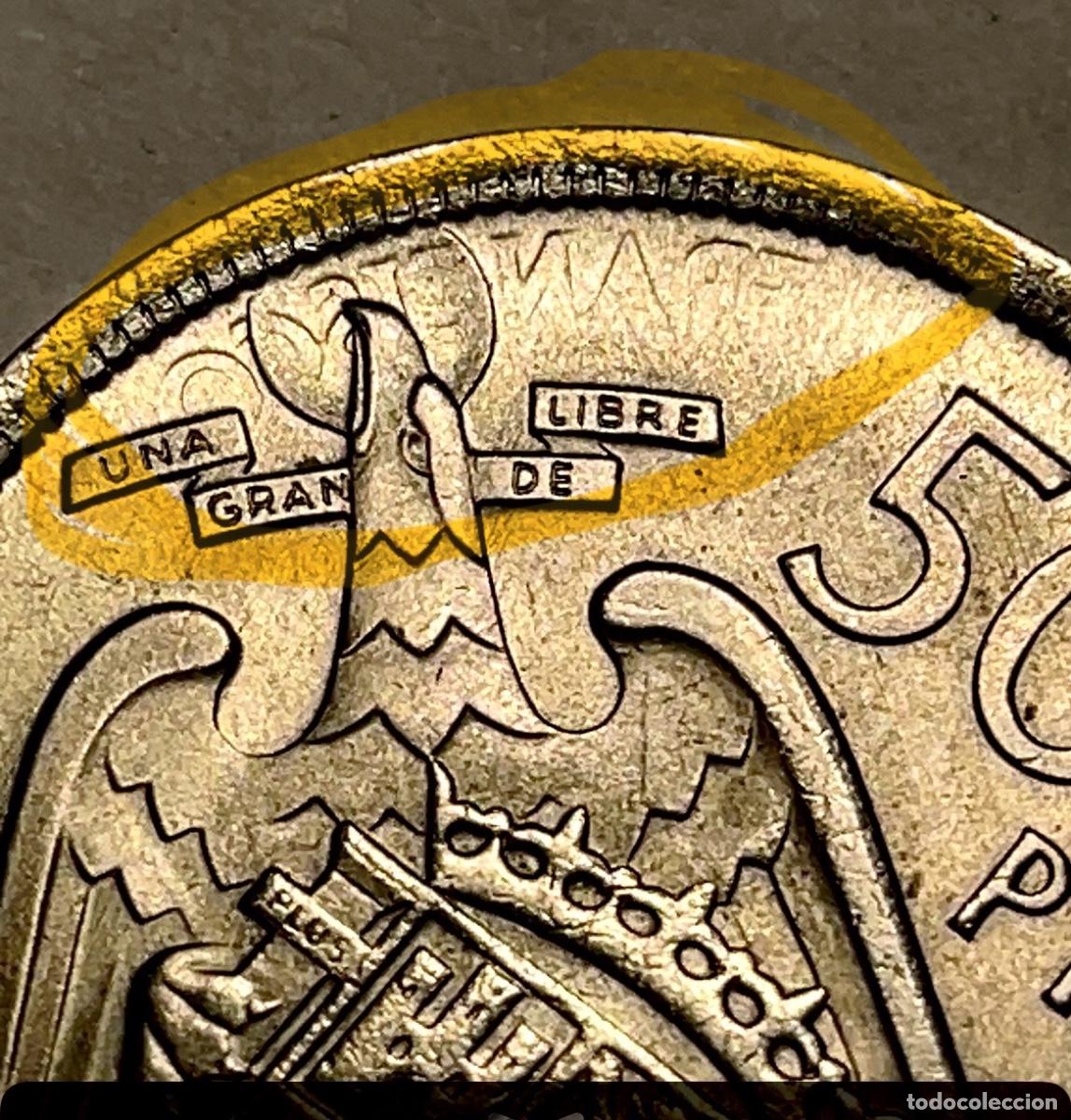 Monedas con errores: Moneda 50 pesetas 1957 &uacute;nica, con error Sin circular - Foto 1