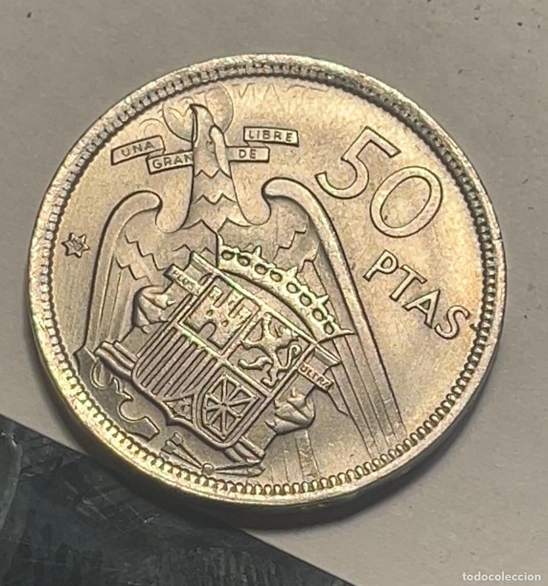 Monedas con errores: Moneda 50 pesetas 1957 &uacute;nica, con error Sin circular - Foto 2