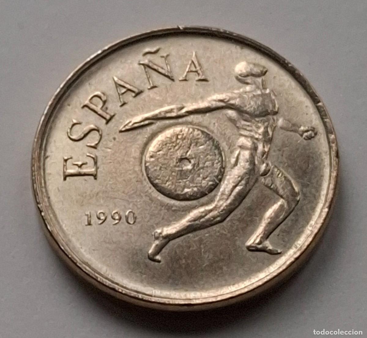 Monedas con errores: ## Error 25 Pesetas 1990 Emblema Sin Taladro ## - Foto 2