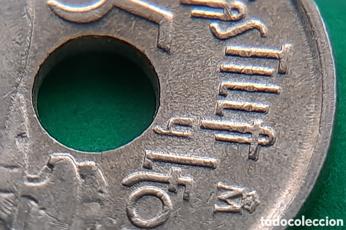 Monedas con errores: (ERROR-ESPA&Ntilde;A)(1995) 25 PESETAS REMARCADA O VARIANTE CIRCULADA - Foto 8
