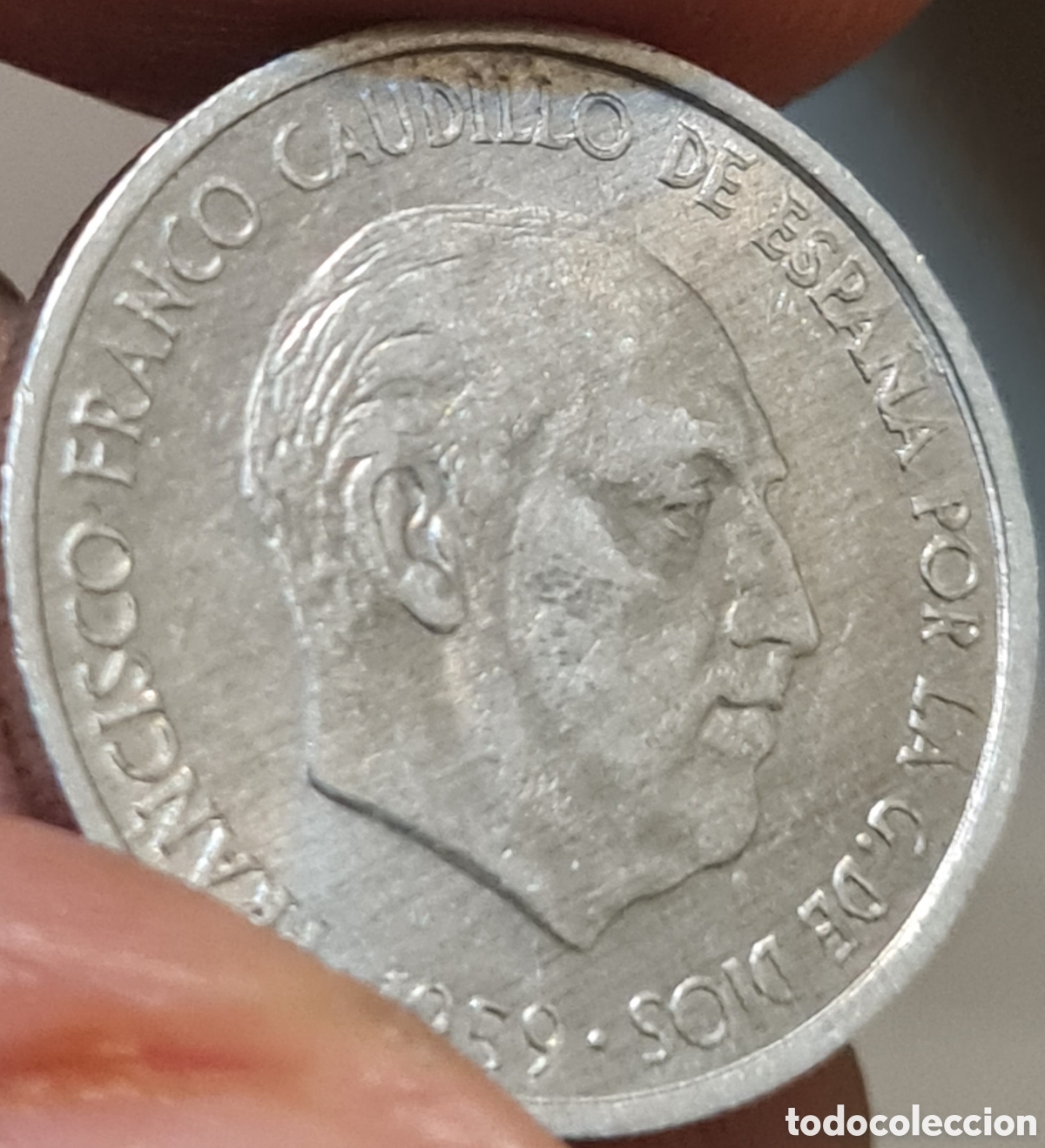 Monedas con errores: Moneda Espa&ntilde;a,1.959, 10 Centimos,EBC,error esceso metal. - Foto 6