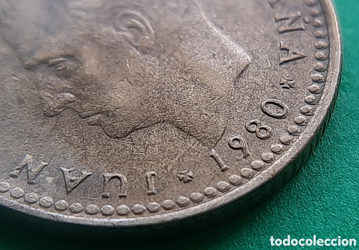 Monedas con errores: (ERROR-ESPA&Ntilde;A)(1980*81) 1 PESETA REMARCADA - Foto 6