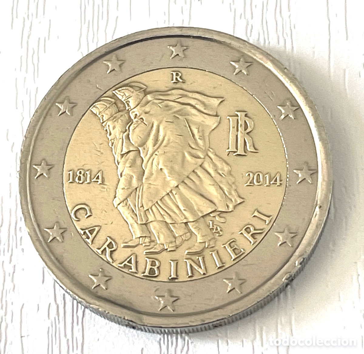 Monedas con errores: Moneda de 2 euros Italia 2014 - Foto 2