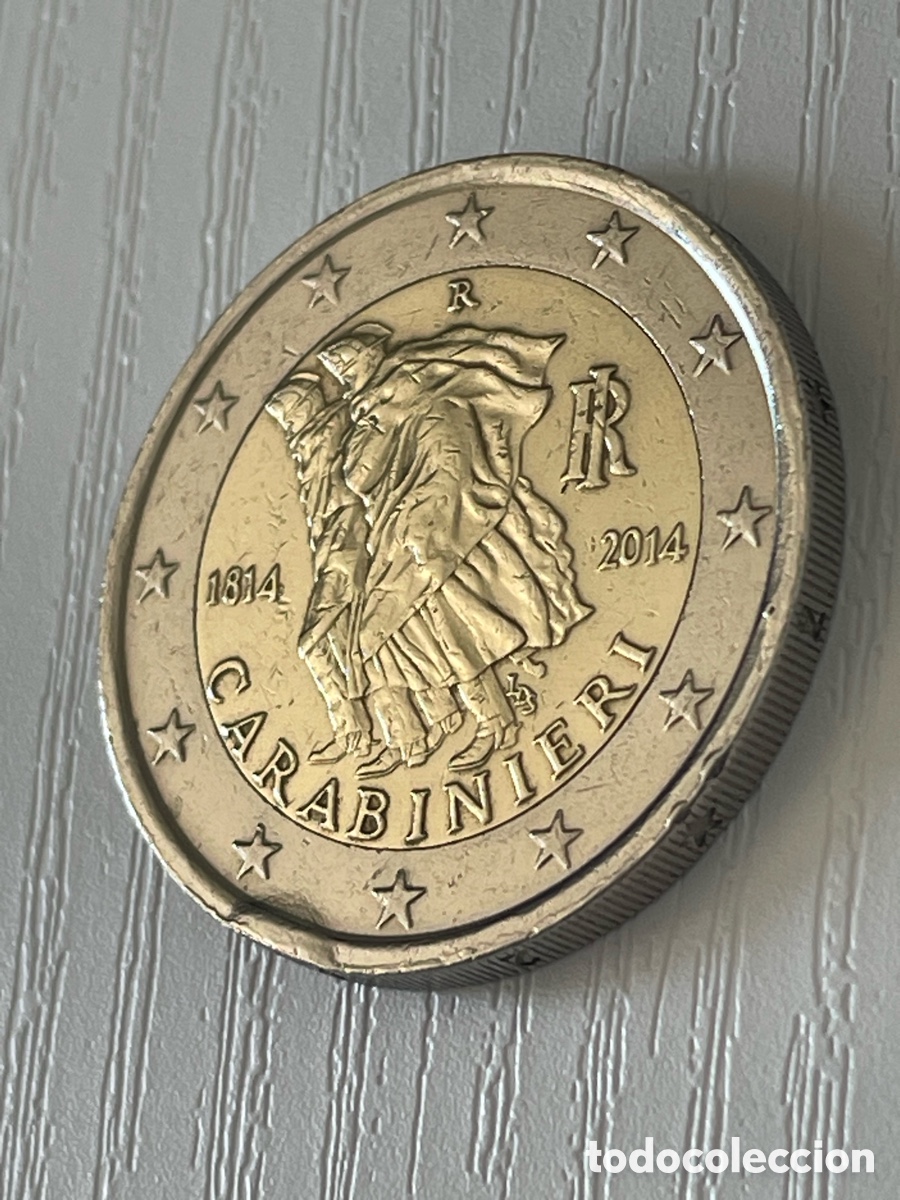 Monedas con errores: Moneda de 2 euros Italia 2014 - Foto 3