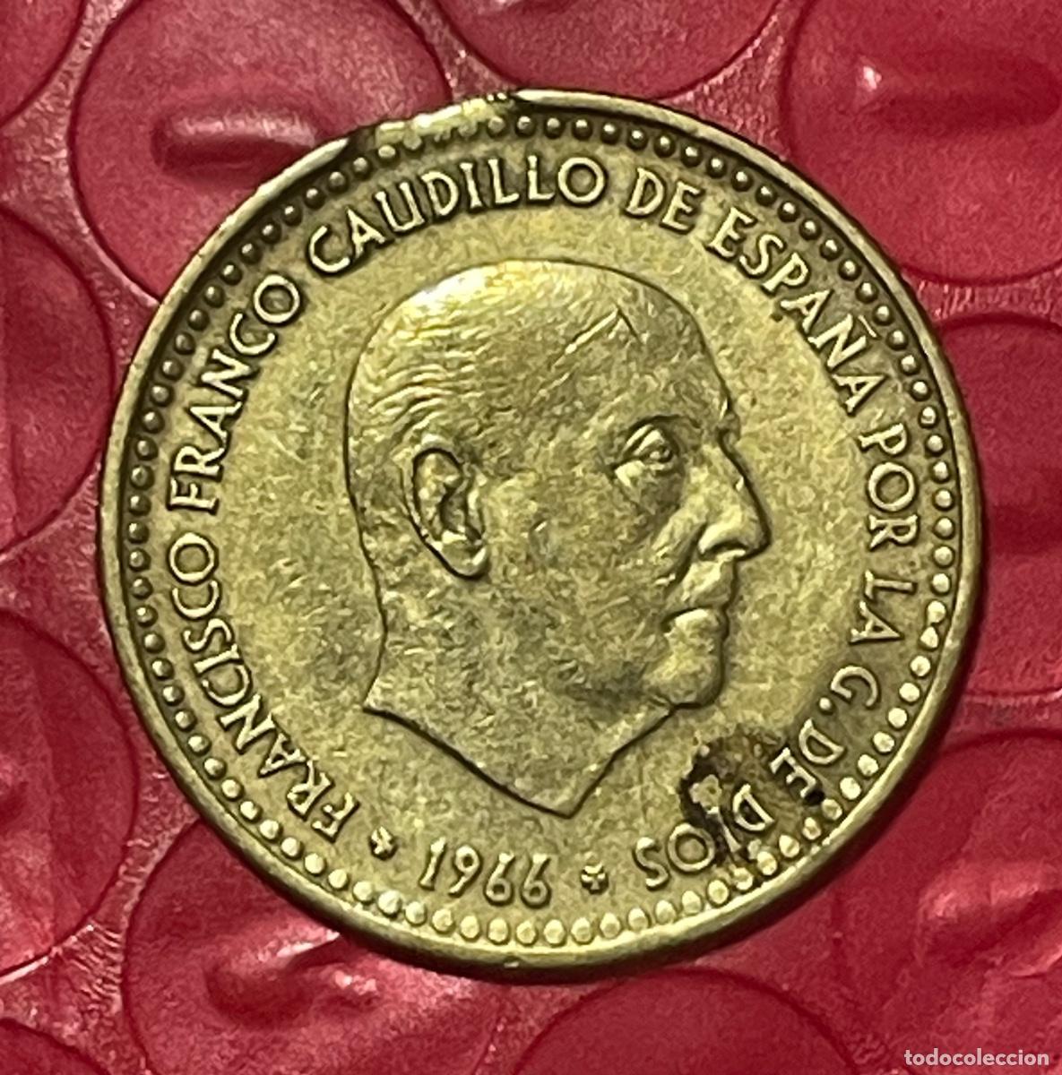 Monedas con errores: * ERROR * MONEDA SEGMENTADA 1 PESETA A&Ntilde;O 1966*70 - Foto 1