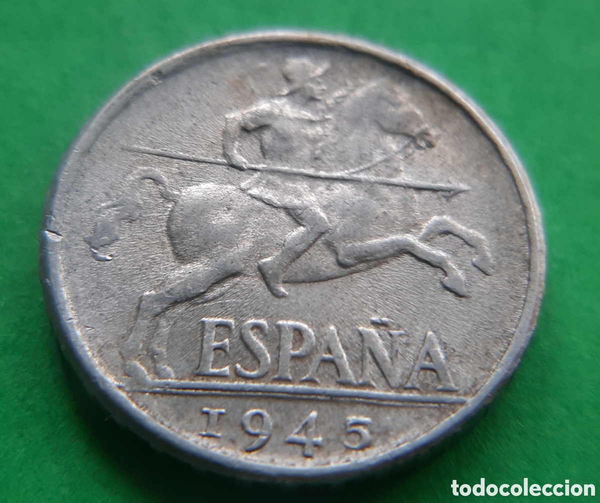 Monedas con errores: (ERROR-ESPA&Ntilde;A)(1945)(ALUMINIO) 10 C&Eacute;NTIMOS LANCERO - Foto 4