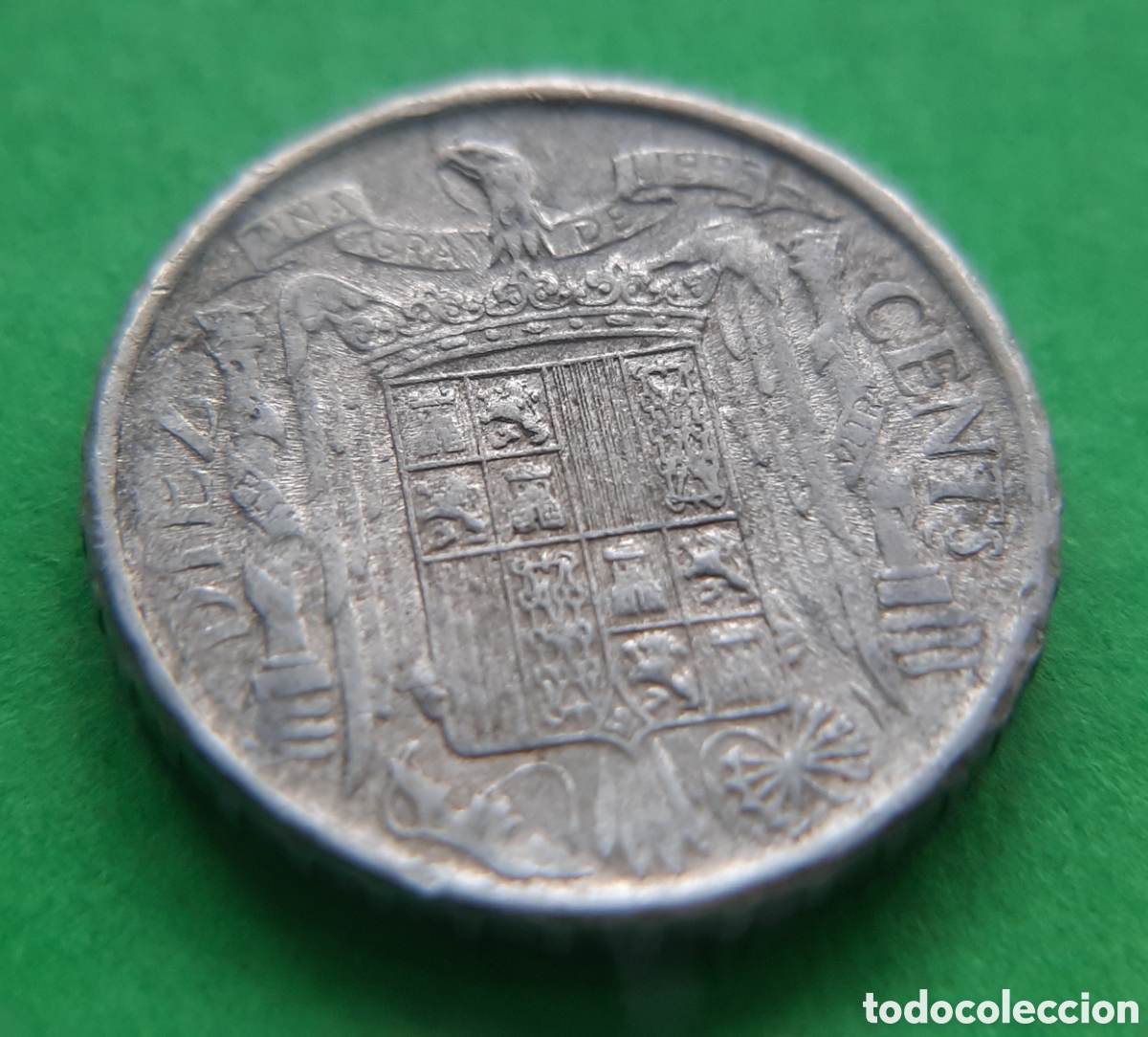 Monedas con errores: (ERROR-ESPA&Ntilde;A)(1945)(ALUMINIO) 10 C&Eacute;NTIMOS LANCERO - Foto 5
