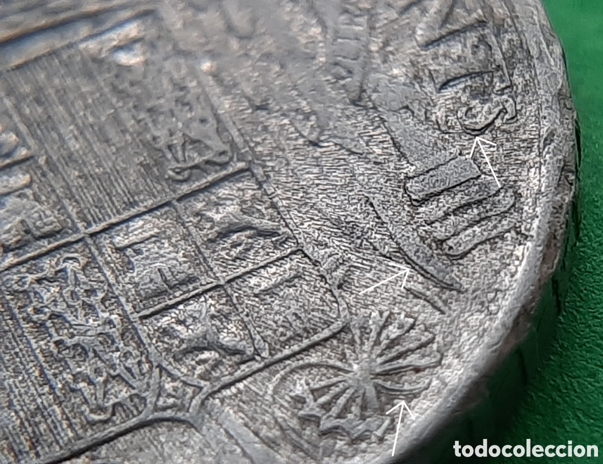 Monedas con errores: (ERROR-ESPA&Ntilde;A)(1945)(ALUMINIO) 10 C&Eacute;NTIMOS LANCERO - Foto 7