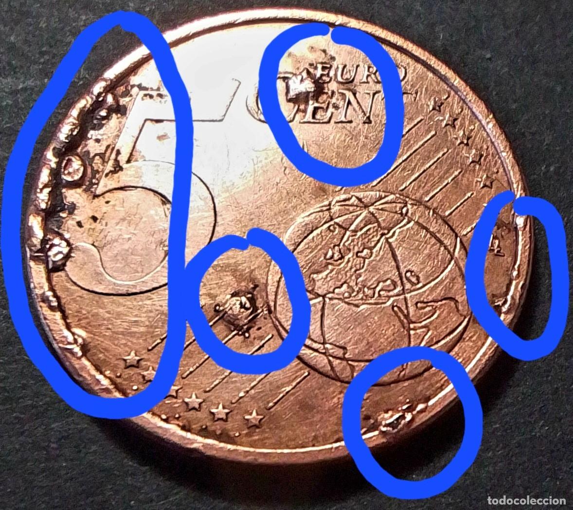 Monedas con errores: Error Variante 5 ctns 2017 Reverso con mucho excceso de material y canto - Foto 2