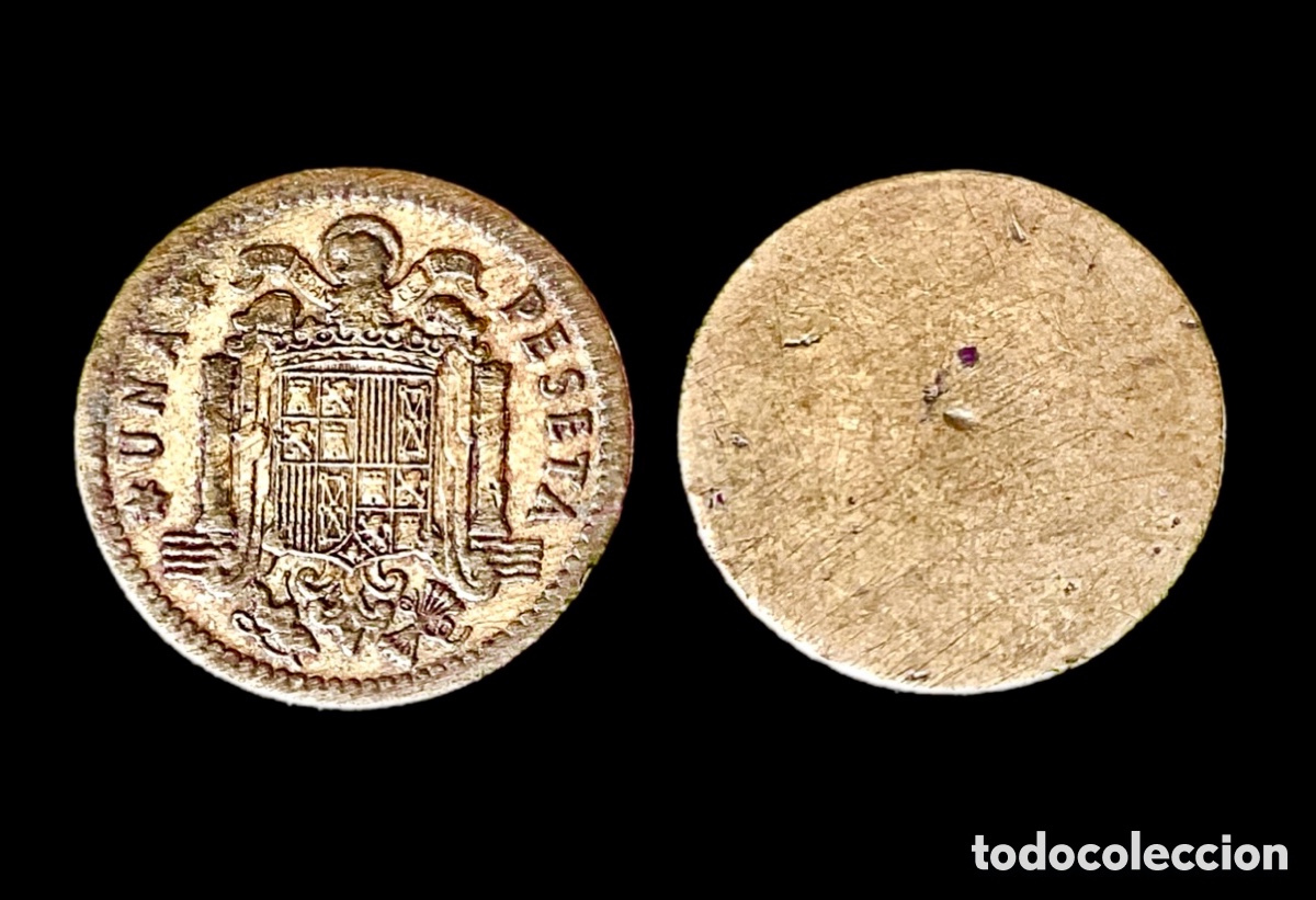 Monedas con errores: PESETA ACU&Ntilde;ADA SOLO POR UNA CARA. EXCEPCIONAL ERROR - Foto 1