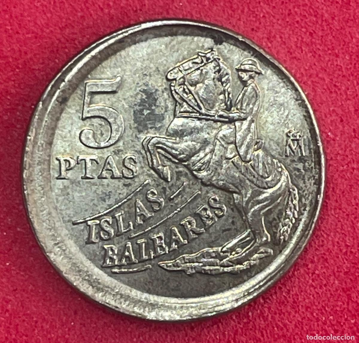 Monedas con errores: * ERROR ESCASISIMO * 5 PESETAS A&Ntilde;O 1997 DESPLAZADA. - Foto 1