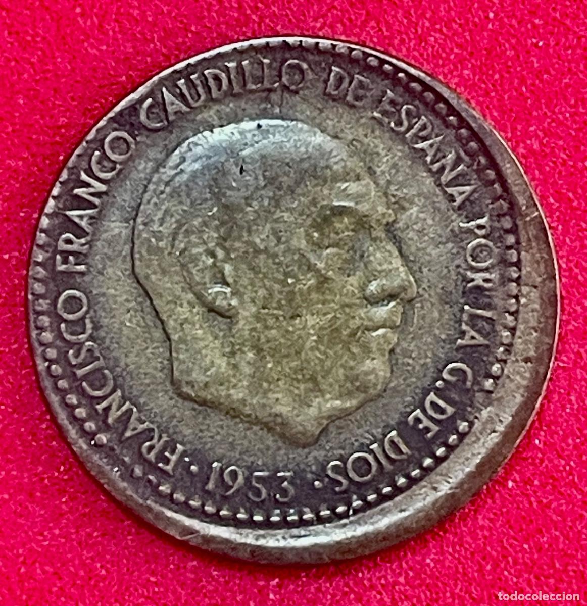 Monedas con errores: * ERROR * 1 peseta 1953*19*62 DESPLAZADA - Foto 1