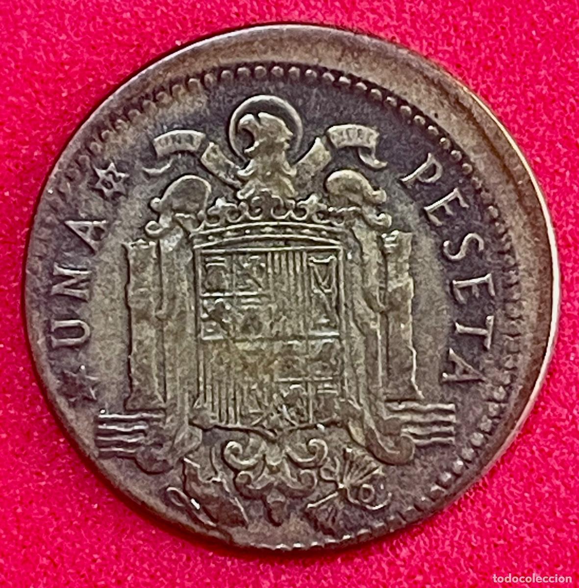 Monedas con errores: * ERROR * 1 peseta 1953*19*62 DESPLAZADA - Foto 2